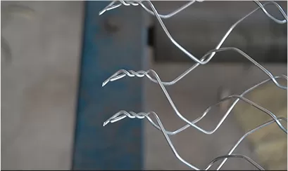 Edges of chain link fence