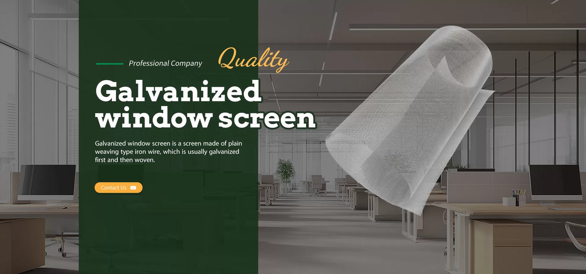 Galvanized Window Screen