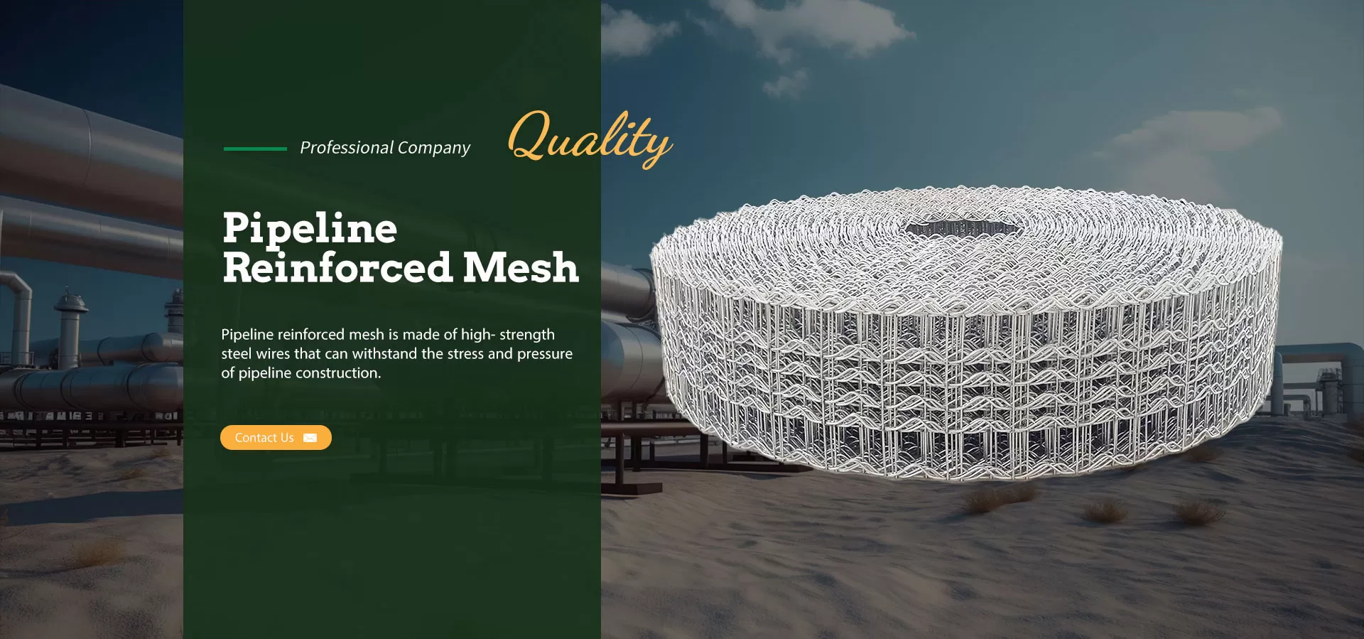 Oil and Gas Pipeline Reinforcement Wire Mesh